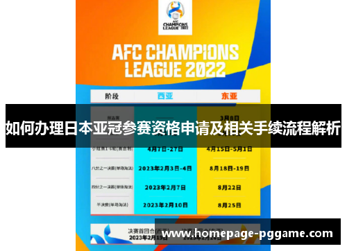 如何办理日本亚冠参赛资格申请及相关手续流程解析