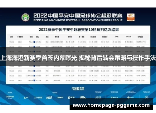 上海海港新赛季首签内幕曝光 揭秘背后转会策略与操作手法