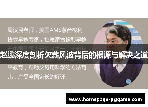 赵鹏深度剖析欠薪风波背后的根源与解决之道