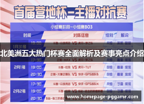 北美洲五大热门杯赛全面解析及赛事亮点介绍